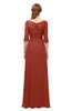 ColsBM Jody Rust Bridesmaid Dresses Elbow Length Sleeve Simple A-line Floor Length Zipper Lace