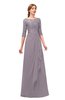 ColsBM Jody Sea Fog Bridesmaid Dresses Elbow Length Sleeve Simple A-line Floor Length Zipper Lace
