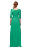 ColsBM Jody Sea Green Bridesmaid Dresses Elbow Length Sleeve Simple A-line Floor Length Zipper Lace