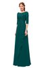 ColsBM Jody Shaded Spruce Bridesmaid Dresses Elbow Length Sleeve Simple A-line Floor Length Zipper Lace