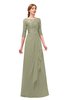 ColsBM Jody Sponge Bridesmaid Dresses Elbow Length Sleeve Simple A-line Floor Length Zipper Lace