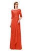 ColsBM Jody Tangerine Tango Bridesmaid Dresses Elbow Length Sleeve Simple A-line Floor Length Zipper Lace