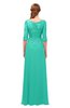 ColsBM Jody Viridian Green Bridesmaid Dresses Elbow Length Sleeve Simple A-line Floor Length Zipper Lace