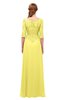 ColsBM Jody Yellow Iris Bridesmaid Dresses Elbow Length Sleeve Simple A-line Floor Length Zipper Lace