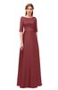 ColsBM Silver Aurora Red Bridesmaid Dresses Mature Floor Length Boat Zip up Sash A-line