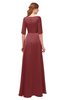 ColsBM Silver Aurora Red Bridesmaid Dresses Mature Floor Length Boat Zip up Sash A-line