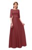 ColsBM Silver Aurora Red Bridesmaid Dresses Mature Floor Length Boat Zip up Sash A-line