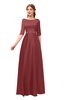 ColsBM Silver Aurora Red Bridesmaid Dresses Mature Floor Length Boat Zip up Sash A-line
