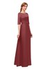 ColsBM Silver Aurora Red Bridesmaid Dresses Mature Floor Length Boat Zip up Sash A-line