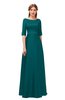 ColsBM Silver Blue Green Bridesmaid Dresses Mature Floor Length Boat Zip up Sash A-line