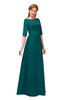 ColsBM Silver Blue Green Bridesmaid Dresses Mature Floor Length Boat Zip up Sash A-line