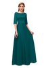 ColsBM Silver Blue Green Bridesmaid Dresses Mature Floor Length Boat Zip up Sash A-line