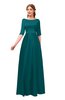 ColsBM Silver Blue Green Bridesmaid Dresses Mature Floor Length Boat Zip up Sash A-line