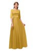ColsBM Silver Gold Bridesmaid Dresses Mature Floor Length Boat Zip up Sash A-line