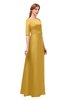 ColsBM Silver Gold Bridesmaid Dresses Mature Floor Length Boat Zip up Sash A-line