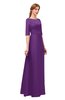 ColsBM Silver Magic Purple Bridesmaid Dresses Mature Floor Length Boat Zip up Sash A-line