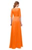 ColsBM Silver Orange Bridesmaid Dresses Mature Floor Length Boat Zip up Sash A-line