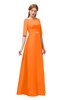 ColsBM Silver Orange Bridesmaid Dresses Mature Floor Length Boat Zip up Sash A-line