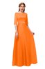 ColsBM Silver Orange Bridesmaid Dresses Mature Floor Length Boat Zip up Sash A-line