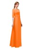 ColsBM Silver Orange Bridesmaid Dresses Mature Floor Length Boat Zip up Sash A-line