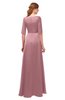 ColsBM Silver Rose Tan Bridesmaid Dresses Mature Floor Length Boat Zip up Sash A-line