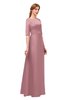 ColsBM Silver Rose Tan Bridesmaid Dresses Mature Floor Length Boat Zip up Sash A-line