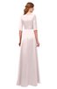 ColsBM Silver Rosewater Pink Bridesmaid Dresses Mature Floor Length Boat Zip up Sash A-line