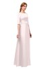 ColsBM Silver Rosewater Pink Bridesmaid Dresses Mature Floor Length Boat Zip up Sash A-line