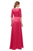 ColsBM Silver Rouge Red Bridesmaid Dresses Mature Floor Length Boat Zip up Sash A-line