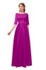 ColsBM Silver Sangria Bridesmaid Dresses Mature Floor Length Boat Zip up Sash A-line