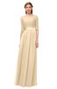 ColsBM Payton Apricot Gelato Bridesmaid Dresses Sash A-line Modest Bateau Half Length Sleeve Zip up