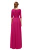 ColsBM Payton Beetroot Purple Bridesmaid Dresses Sash A-line Modest Bateau Half Length Sleeve Zip up