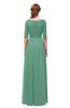 ColsBM Payton Beryl Green Bridesmaid Dresses Sash A-line Modest Bateau Half Length Sleeve Zip up