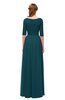ColsBM Payton Blue Green Bridesmaid Dresses Sash A-line Modest Bateau Half Length Sleeve Zip up