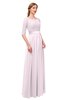 ColsBM Payton Blush Bridesmaid Dresses Sash A-line Modest Bateau Half Length Sleeve Zip up