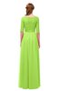 ColsBM Payton Bright Green Bridesmaid Dresses Sash A-line Modest Bateau Half Length Sleeve Zip up