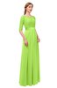ColsBM Payton Bright Green Bridesmaid Dresses Sash A-line Modest Bateau Half Length Sleeve Zip up