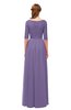 ColsBM Payton Chalk Violet Bridesmaid Dresses Sash A-line Modest Bateau Half Length Sleeve Zip up