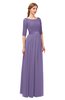 ColsBM Payton Chalk Violet Bridesmaid Dresses Sash A-line Modest Bateau Half Length Sleeve Zip up