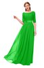 ColsBM Payton Classic Green Bridesmaid Dresses Sash A-line Modest Bateau Half Length Sleeve Zip up
