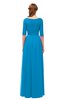 ColsBM Payton Cornflower Blue Bridesmaid Dresses Sash A-line Modest Bateau Half Length Sleeve Zip up