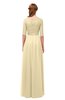 ColsBM Payton Cornhusk Bridesmaid Dresses Sash A-line Modest Bateau Half Length Sleeve Zip up
