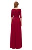 ColsBM Payton Dark Red Bridesmaid Dresses Sash A-line Modest Bateau Half Length Sleeve Zip up
