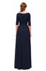 ColsBM Payton Dark Sapphire Bridesmaid Dresses Sash A-line Modest Bateau Half Length Sleeve Zip up
