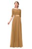 ColsBM Payton Doe Bridesmaid Dresses Sash A-line Modest Bateau Half Length Sleeve Zip up