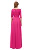 ColsBM Payton Fandango Pink Bridesmaid Dresses Sash A-line Modest Bateau Half Length Sleeve Zip up