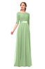 ColsBM Payton Gleam Bridesmaid Dresses Sash A-line Modest Bateau Half Length Sleeve Zip up