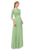 ColsBM Payton Gleam Bridesmaid Dresses Sash A-line Modest Bateau Half Length Sleeve Zip up