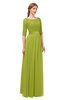 ColsBM Payton Green Oasis Bridesmaid Dresses Sash A-line Modest Bateau Half Length Sleeve Zip up