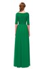 ColsBM Payton Green Bridesmaid Dresses Sash A-line Modest Bateau Half Length Sleeve Zip up
